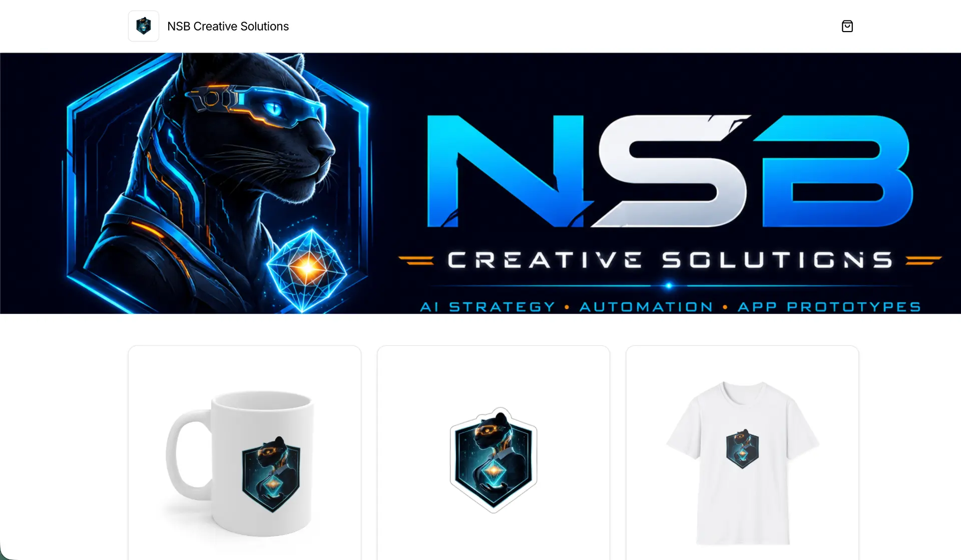 NSB Creative Solutions storefront, built on UpMerQ